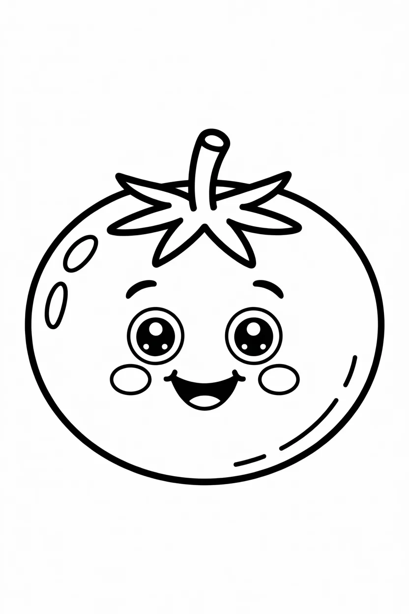 5 Cute Tomato coloring pages free printable