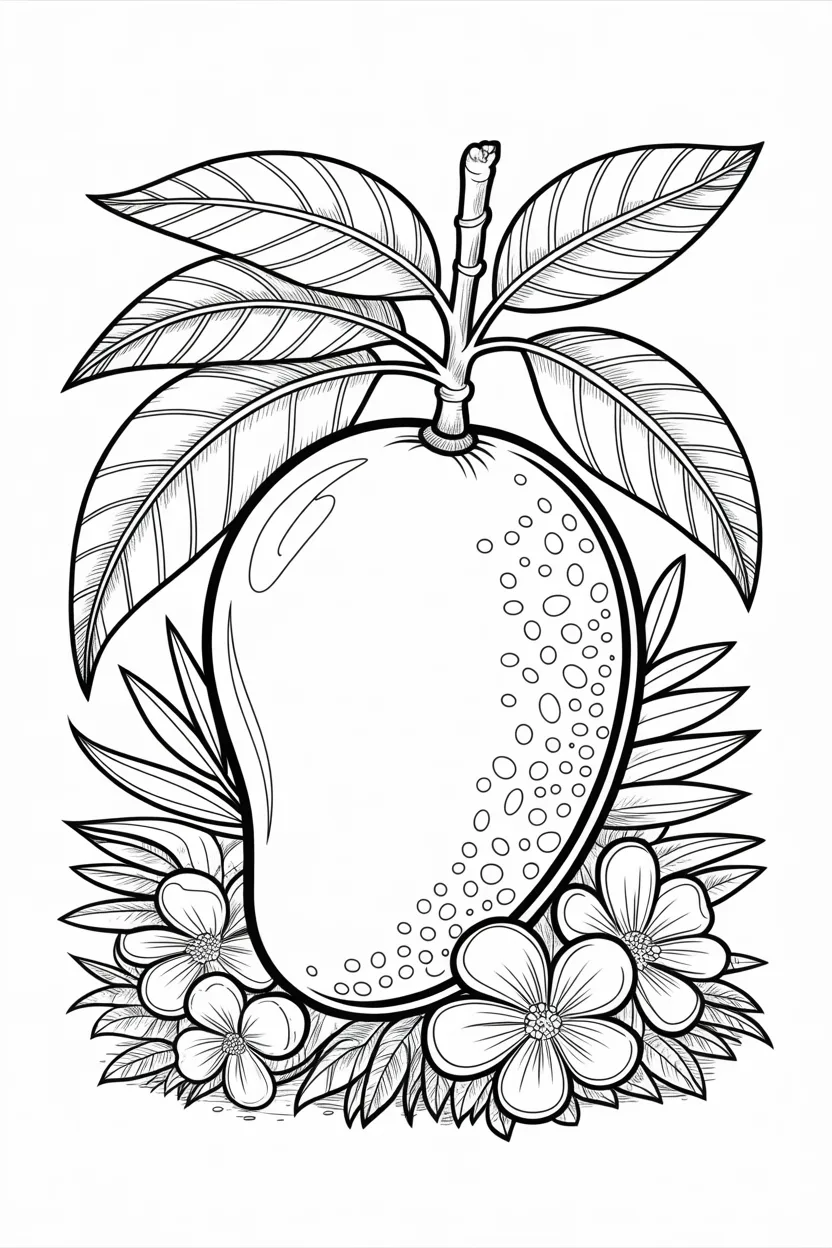 5 Mango coloring pages free printable
