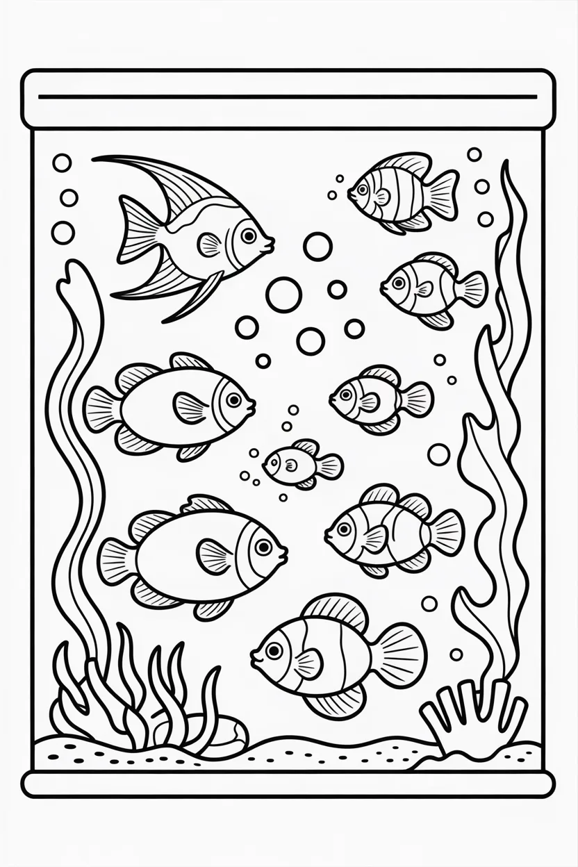 5 fish coloring pages free printable