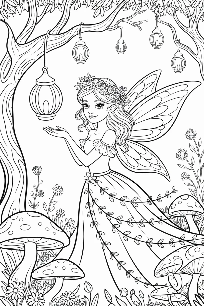magical fairy princess coloring pages free printable