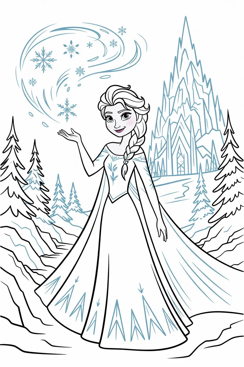 4 Frozen coloring pages free printable