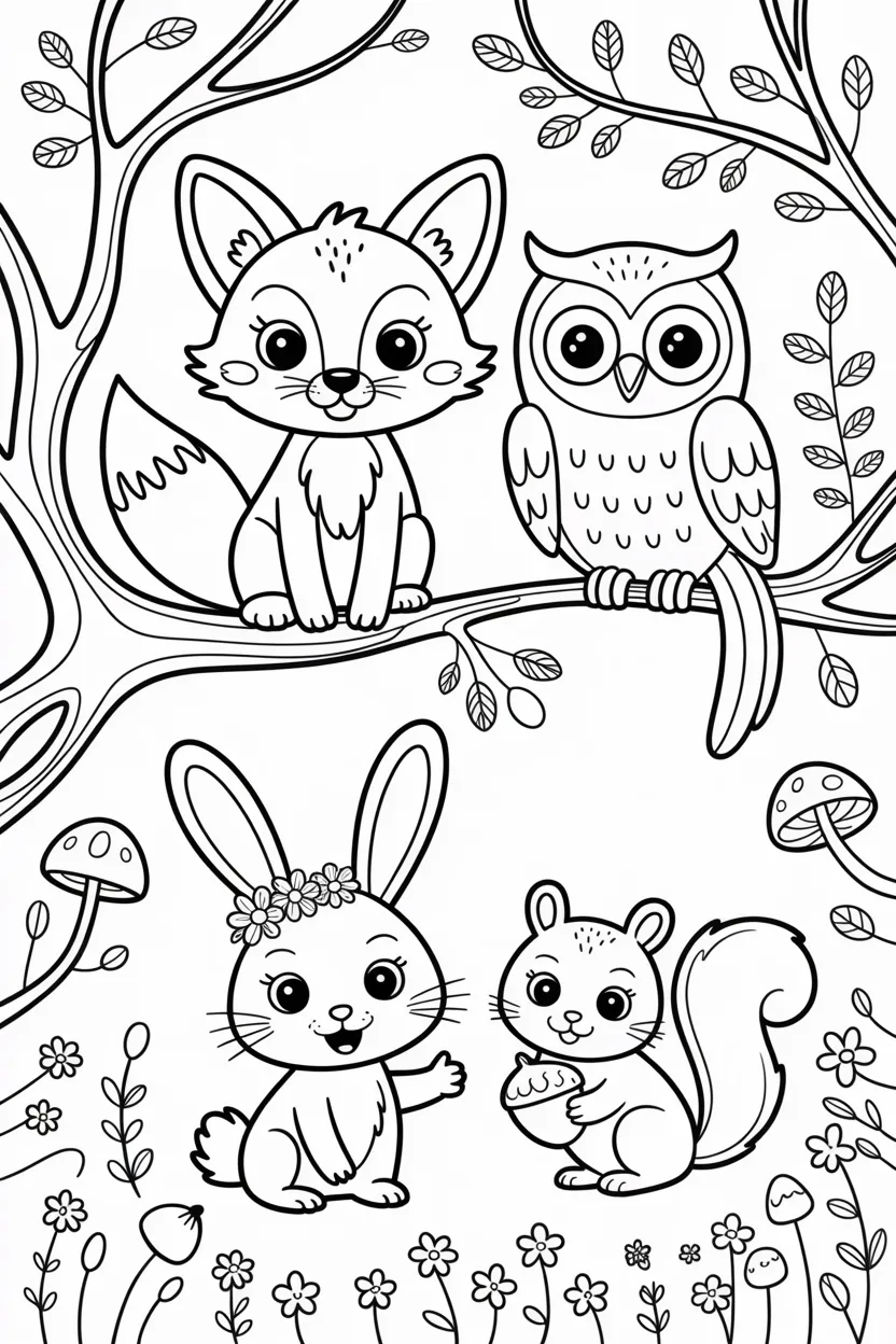 forest animal coloring pages