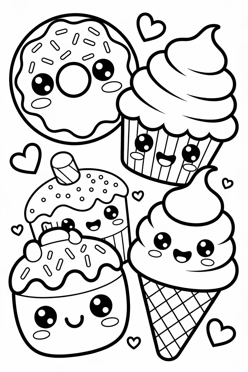desserts coloring pages free printable