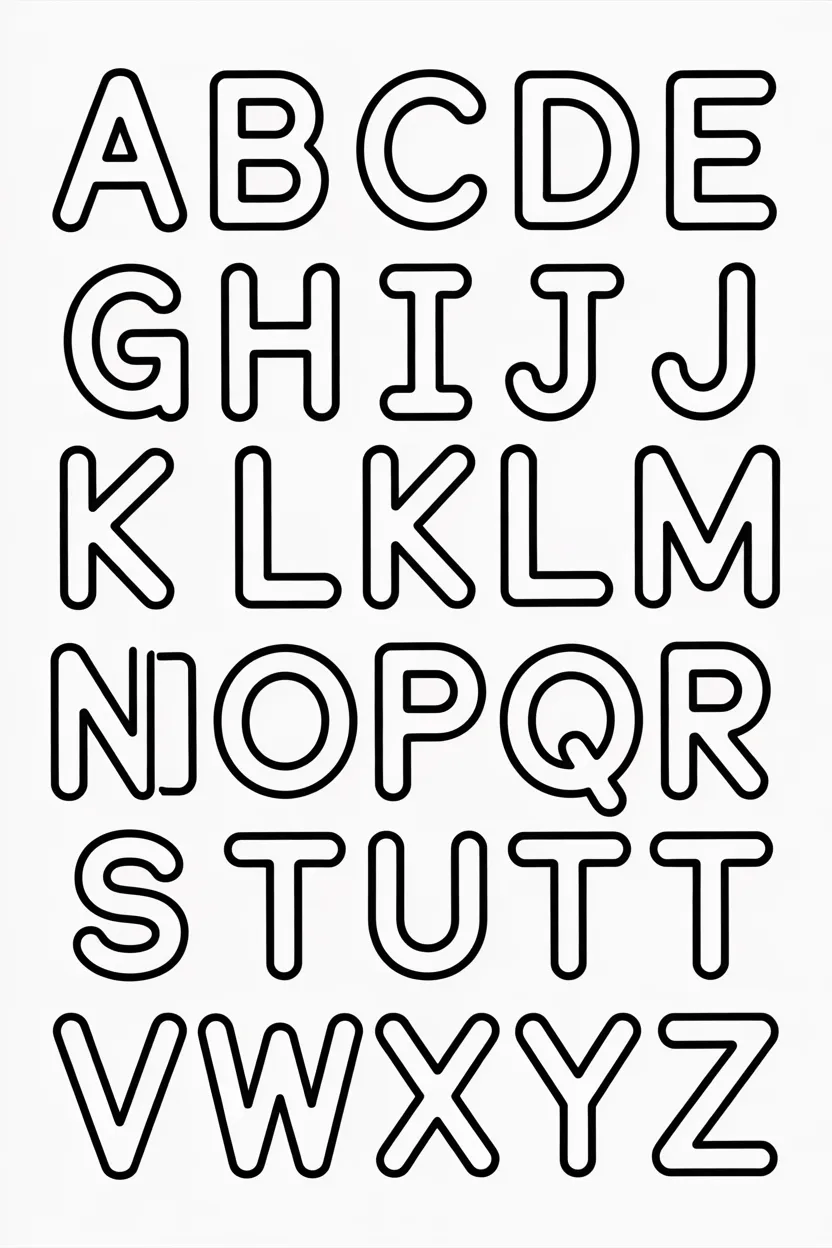 alphabet letters coloring pages free printable