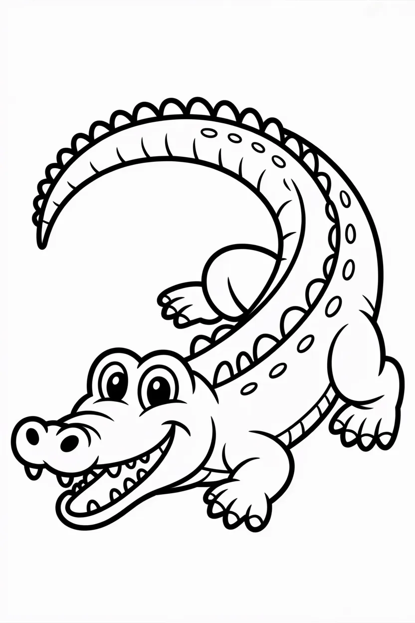 5 crocodile coloring pages free printable