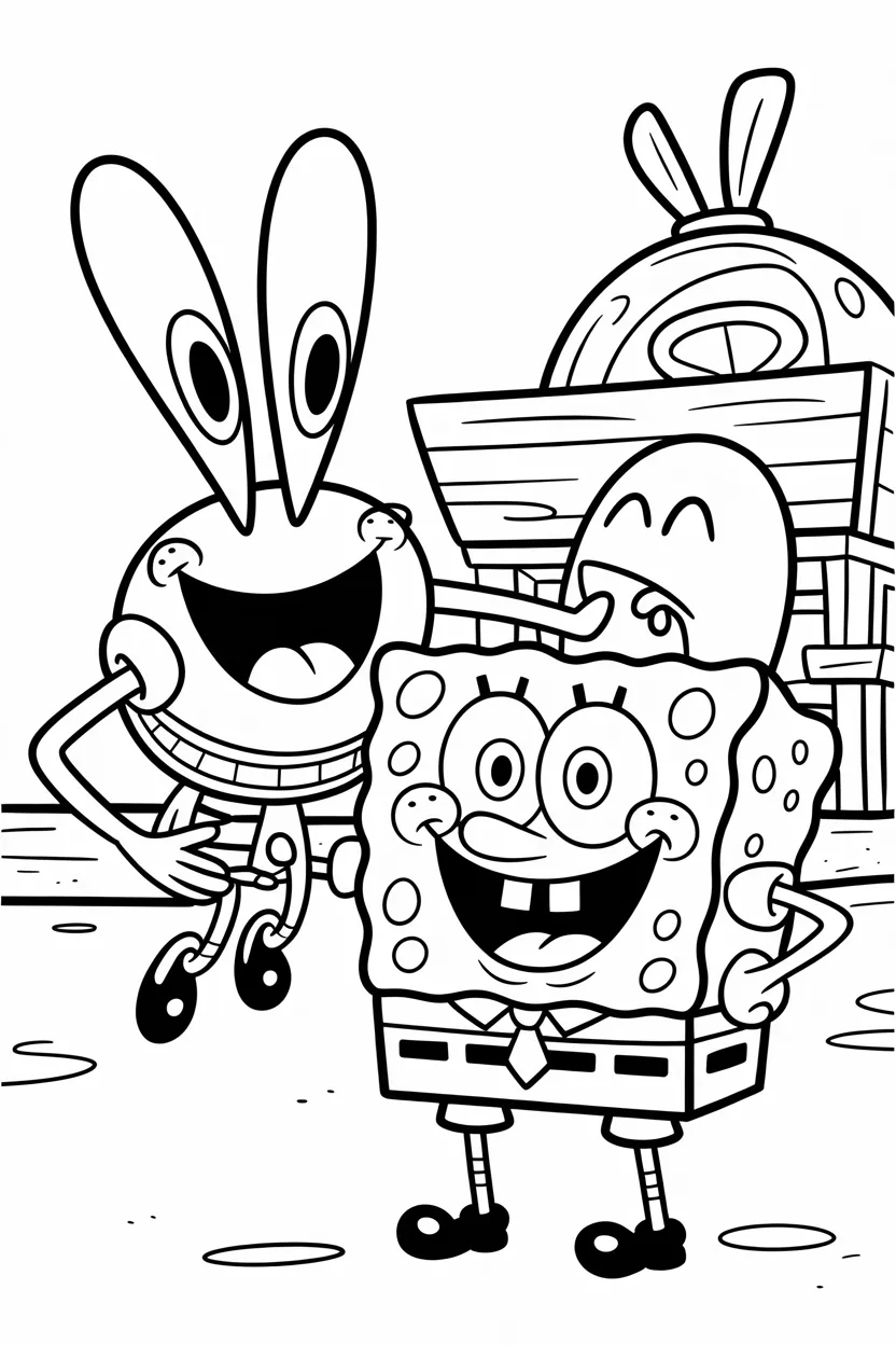 4 Spongebob coloring pages free printable