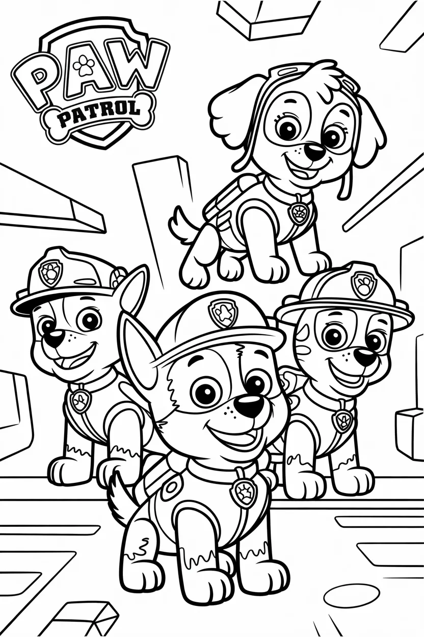 4 Paw petrol coloring pages free printable