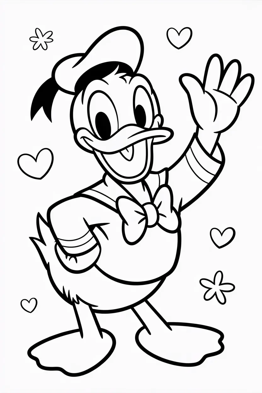 4 Donald Duck coloring pages free printable