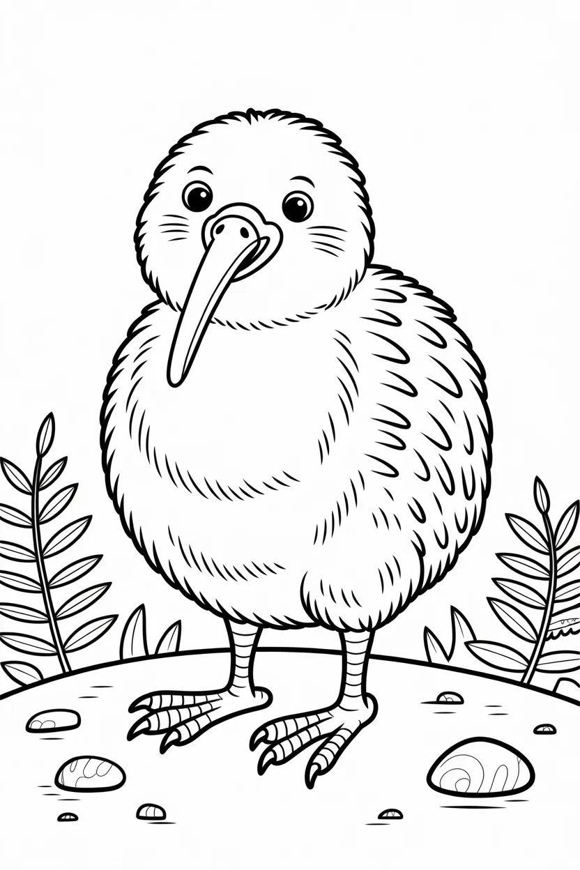 5 Kiwi coloring pages free printable 