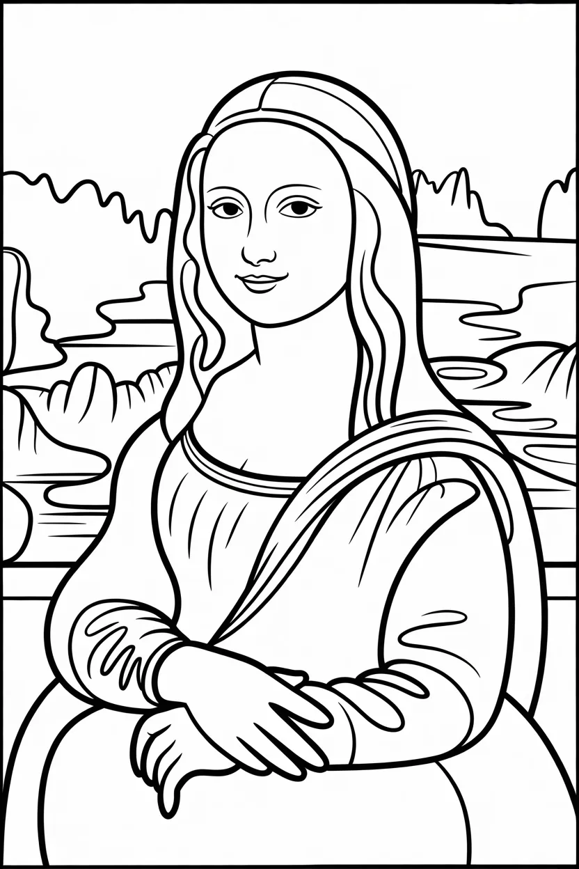 Mona Lisa coloring pages free printable