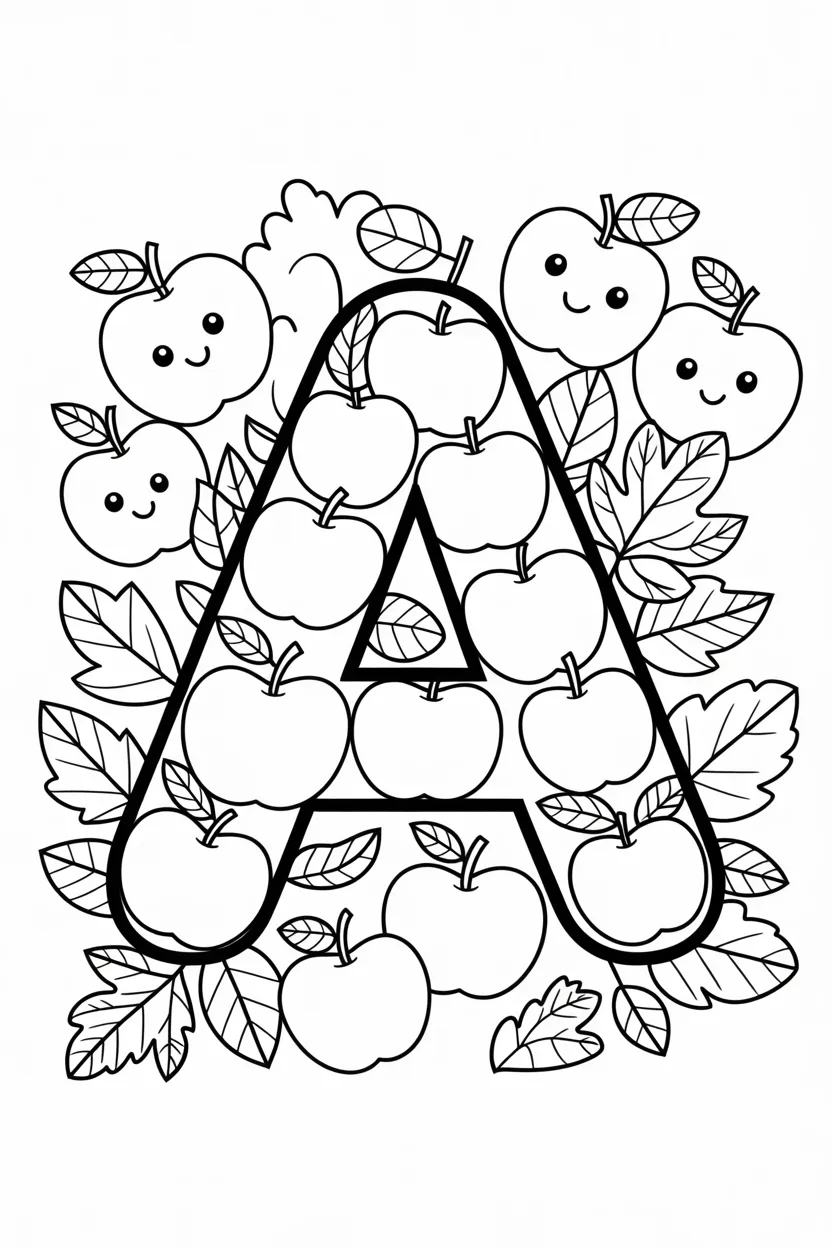 alphabet letter A coloring pages free printable