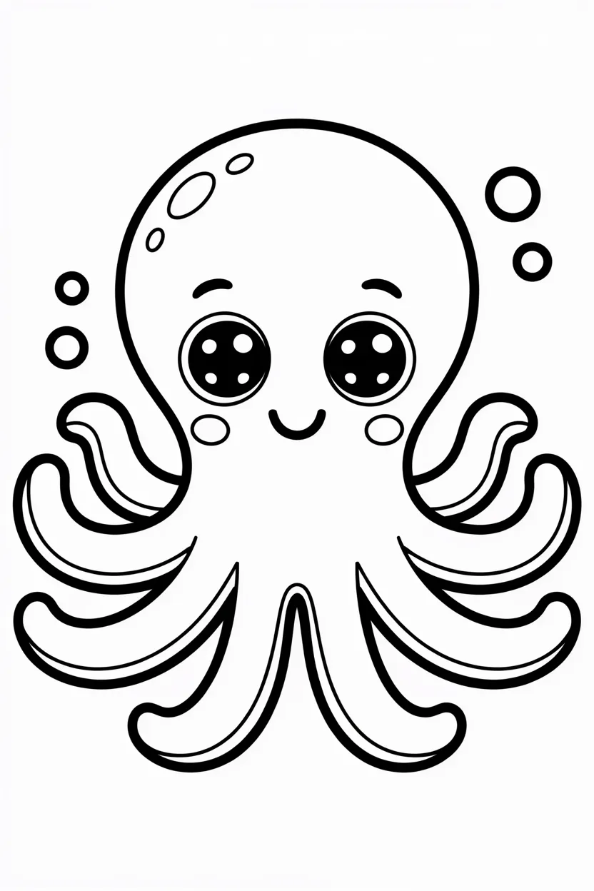 Cute Octopus Coloring Pages Free Printable