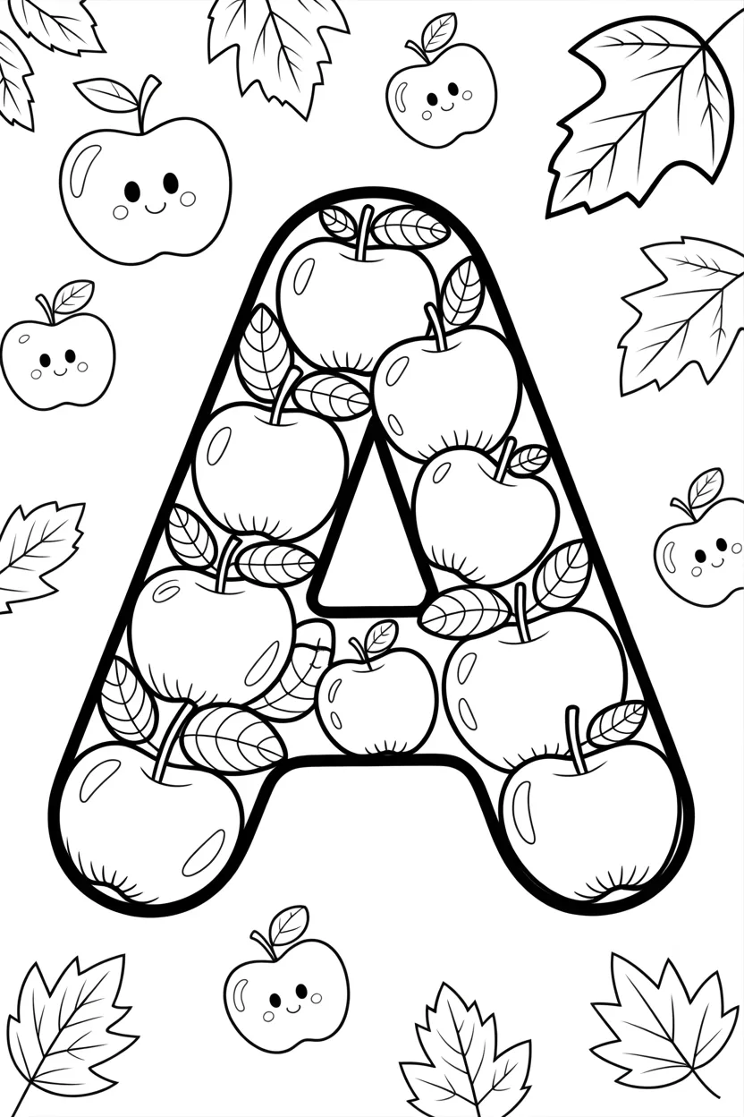 alphabet letter A coloring pages free printable