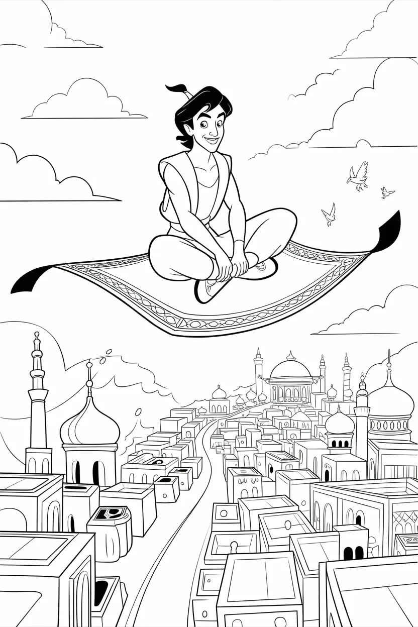 Aladin coloring pages free printable