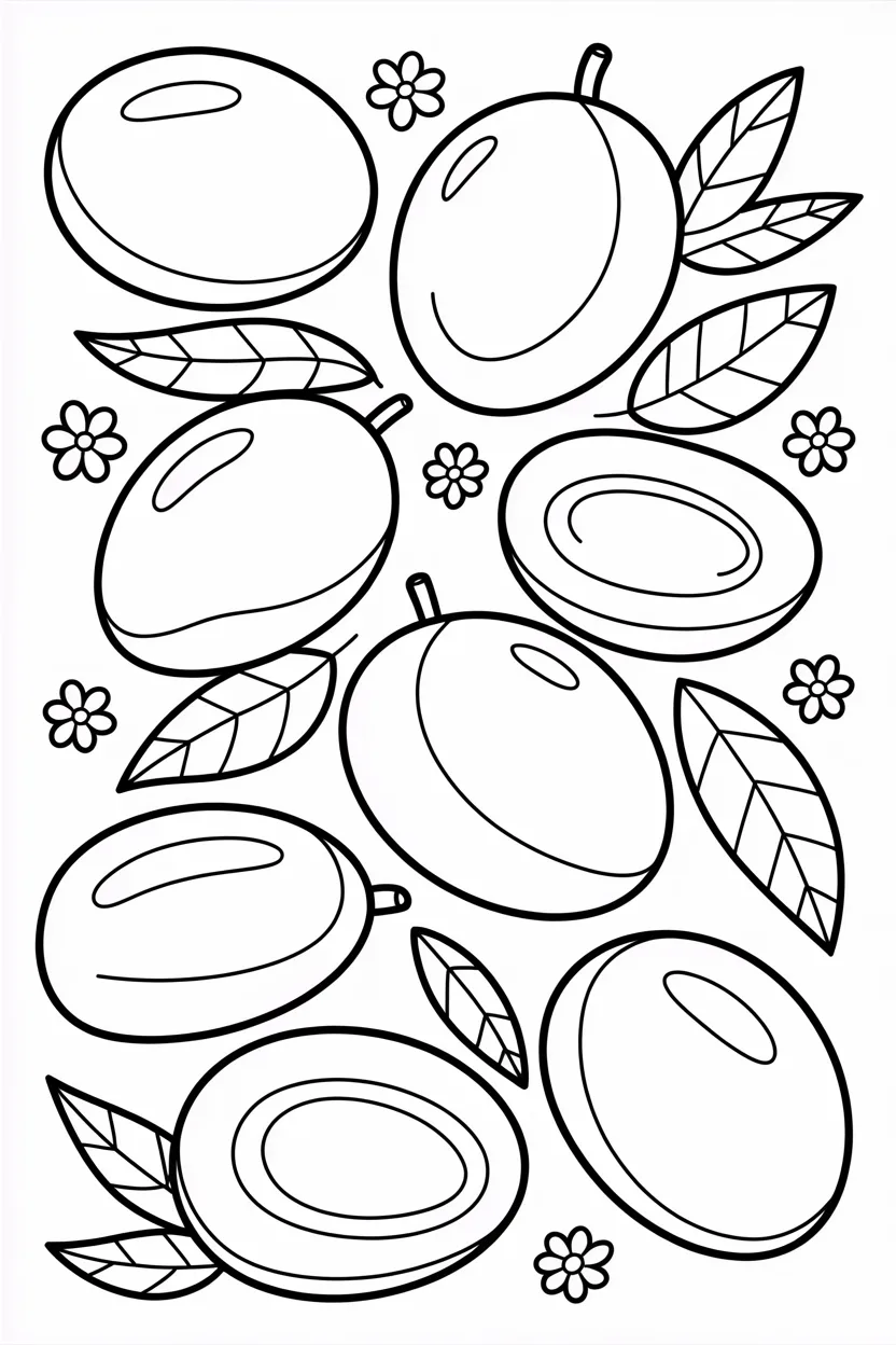 5 Mango coloring pages free printable
