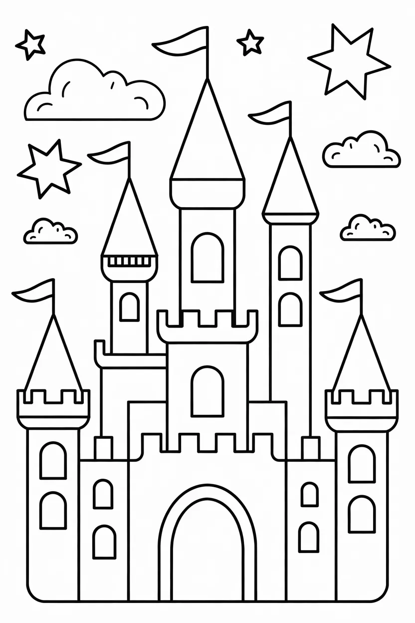 5 Princess Castle coloring pages free printable