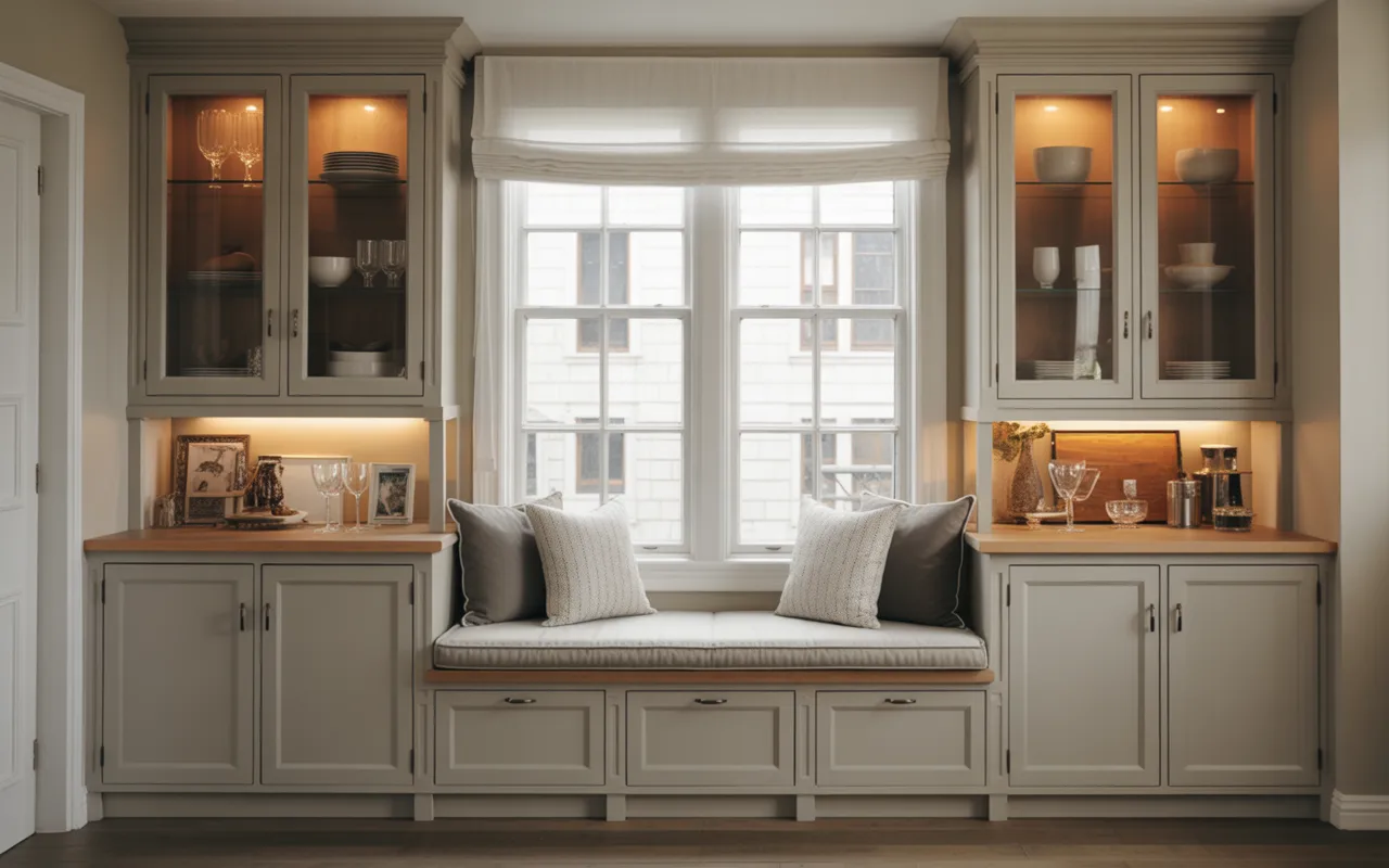 Glass Cabinet Bench