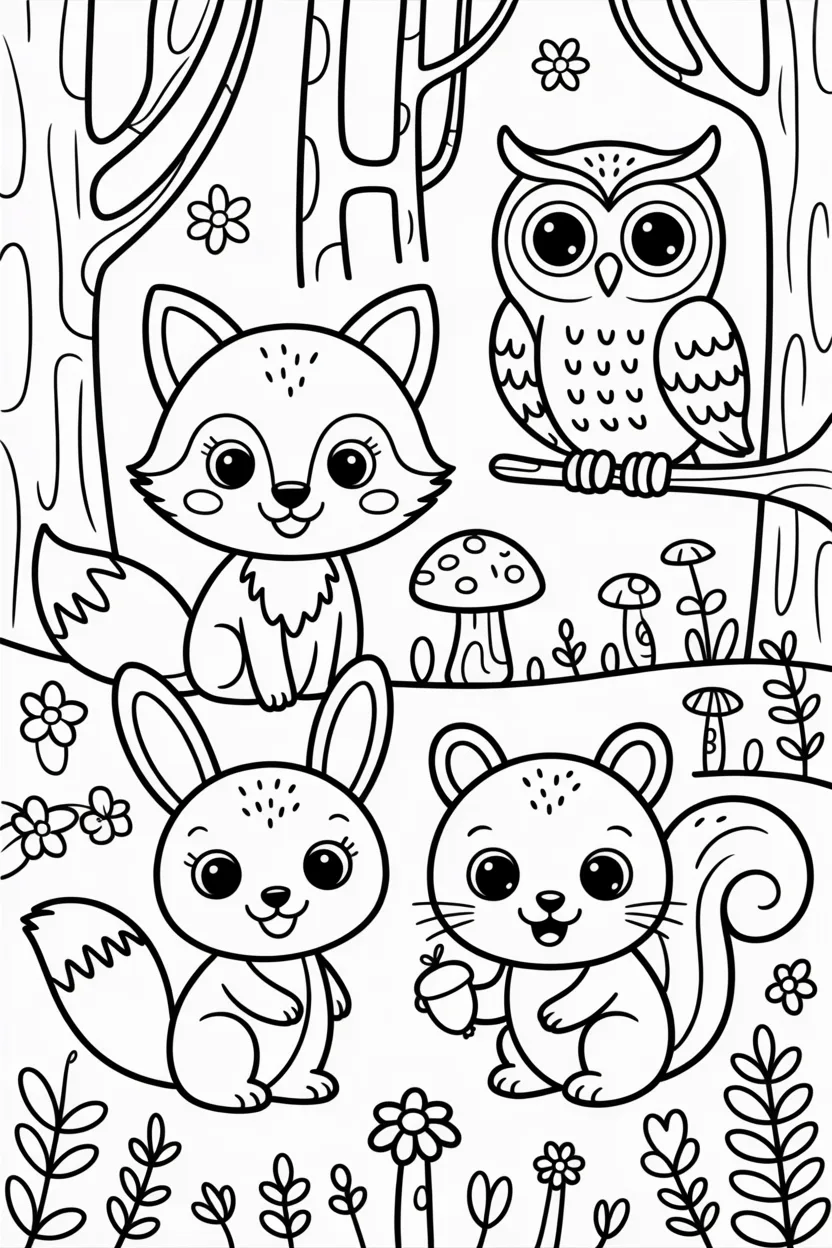 forest animal coloring pages