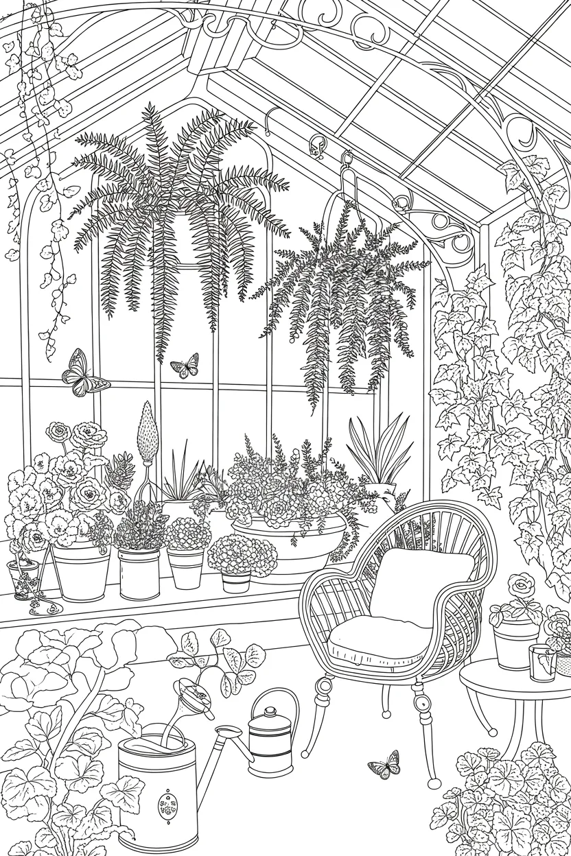 greenhouse coloring pages
