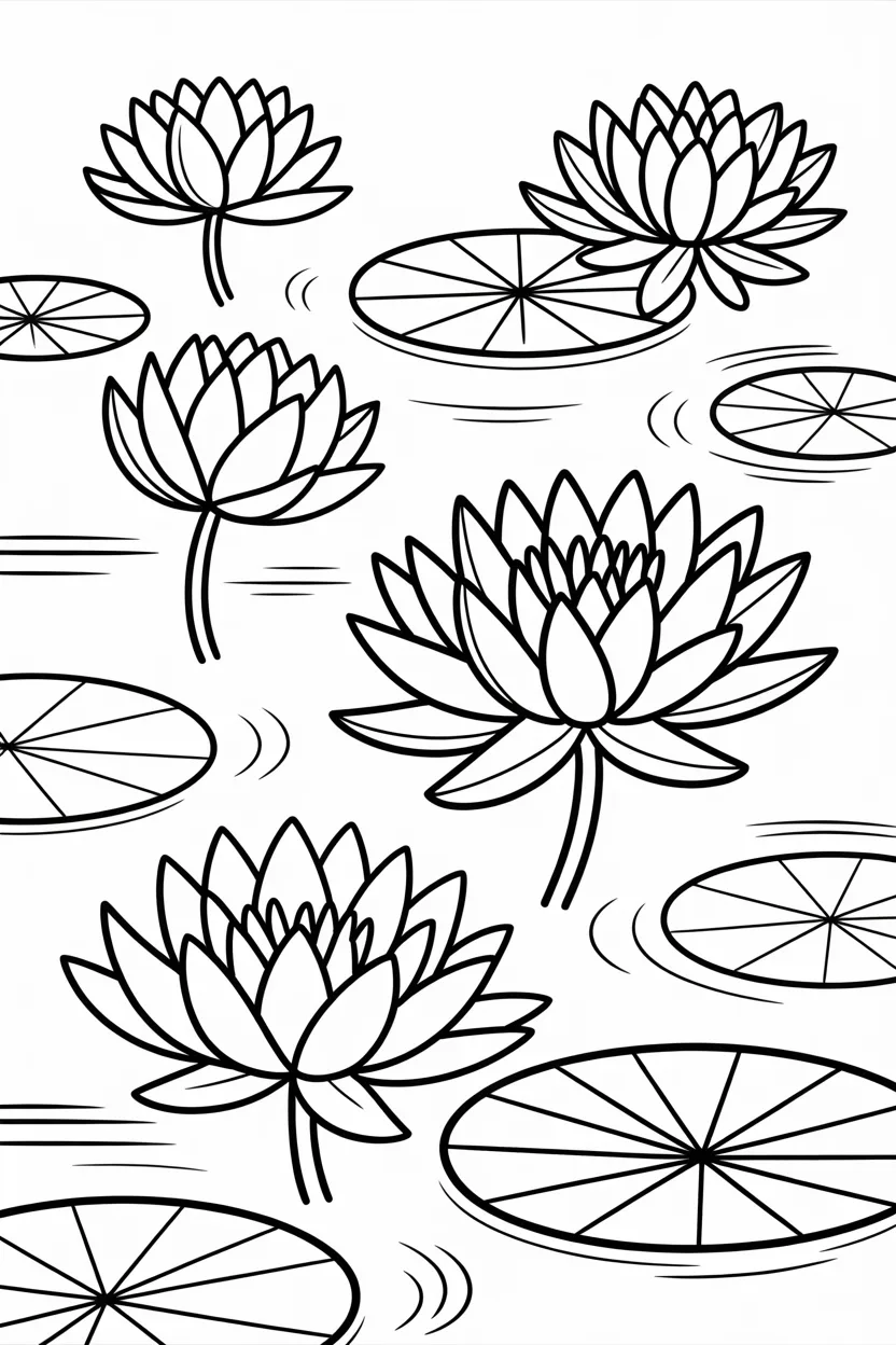 Lotus flowers coloring pages free printable