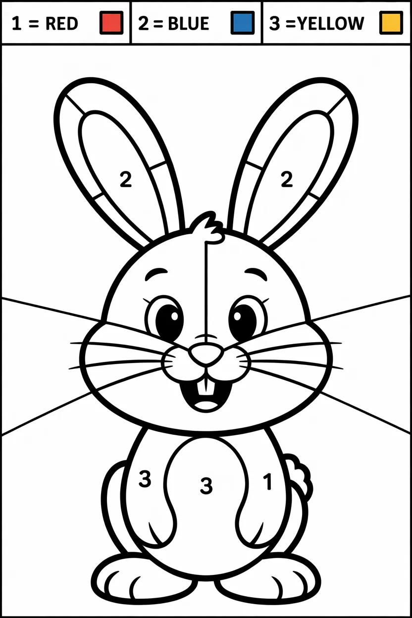 5 Color by number worksheets free printable