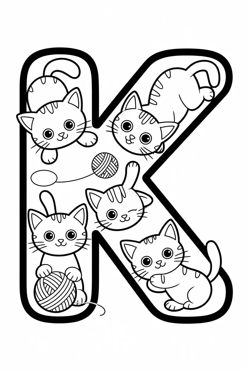 alphabet letter K coloring pages free printable