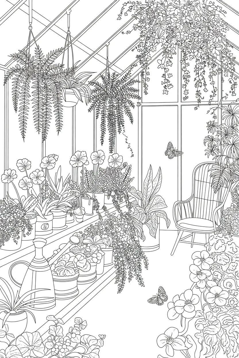 greenhouse coloring pages