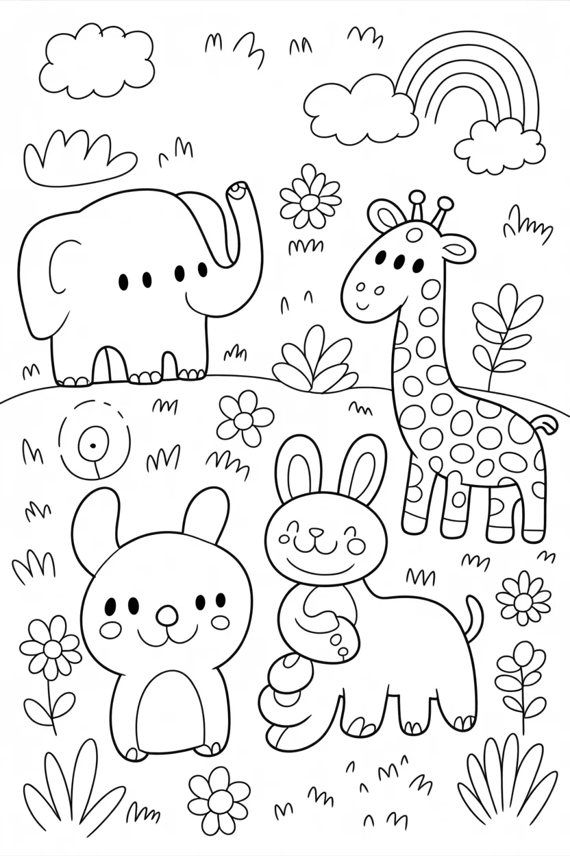 5 Kids coloring pages free printable