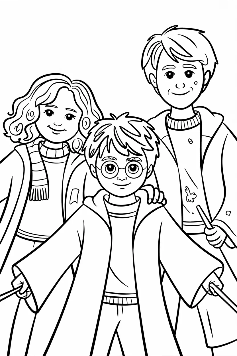harry potter and friends coloring pages free printable