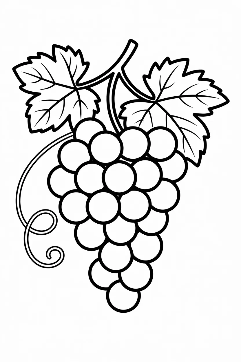 5 Grapes coloring pages free printable