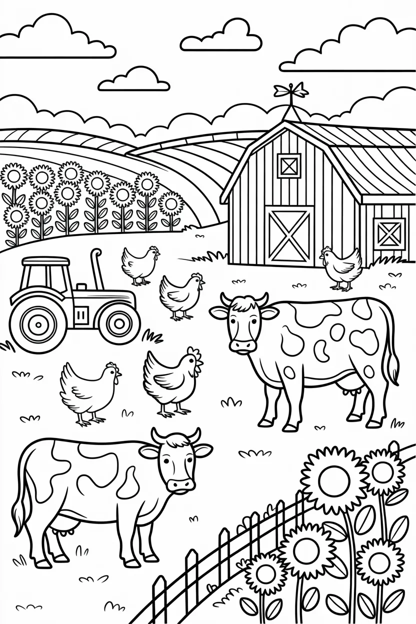 farm life coloring pages free printable
