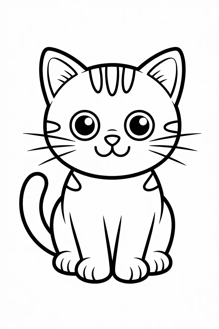 5 Cute Cat coloring pages free printable 