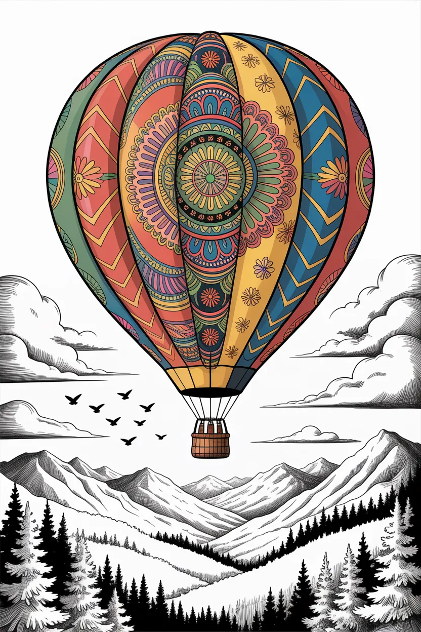 hot air balloon coloring pages free printable