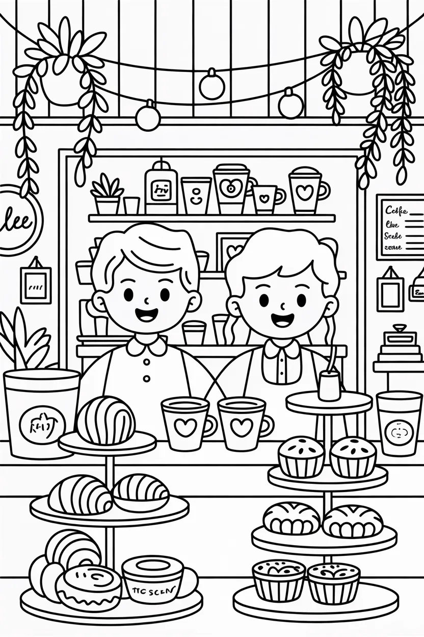  coffee shop coloring pages free printable