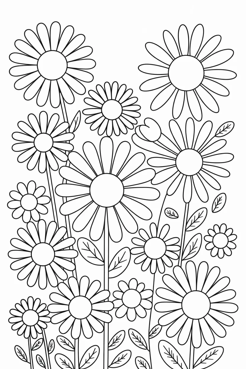 Daisy flowers coloring pages free printable