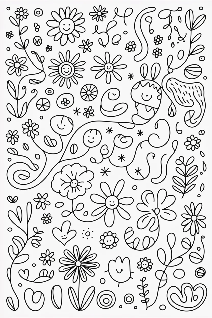 Doodles Coloring Pages Free Printable 
