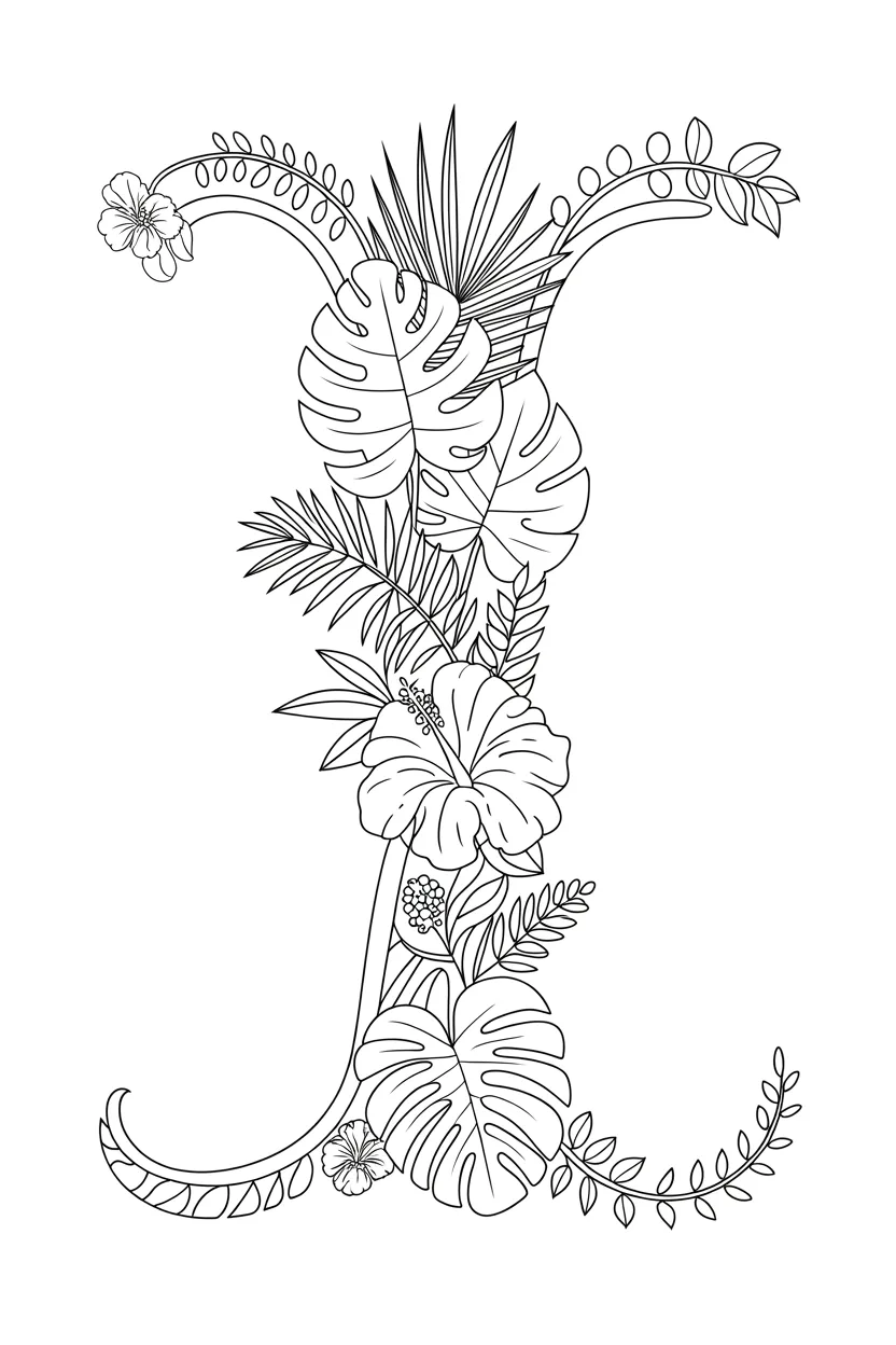 alphabet letter I coloring pages free printable