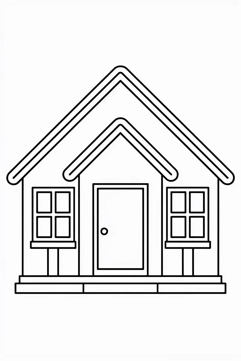 Easy House Coloring Pages Free Printable