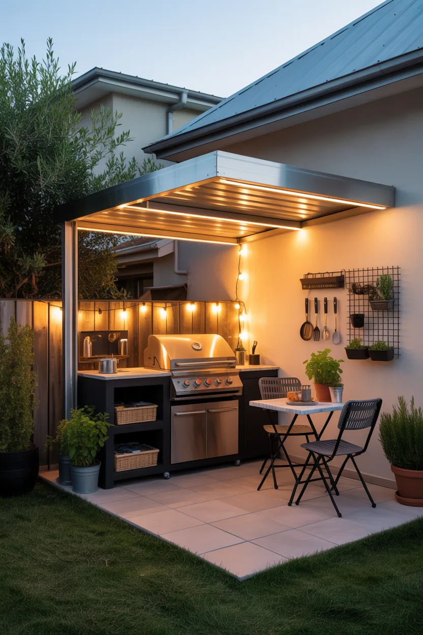 Outdoor BBQ Area With Roof Ideas