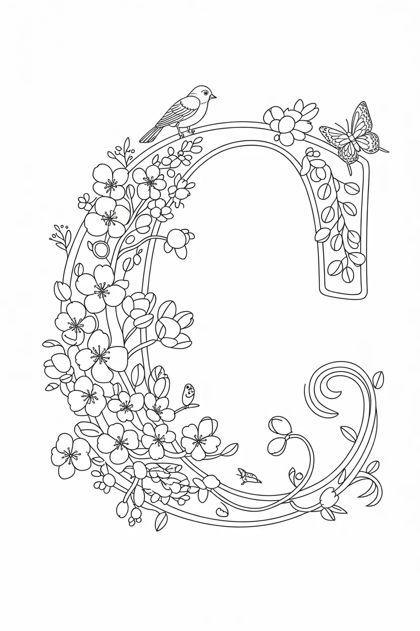 alphabet letter C coloring pages free printable