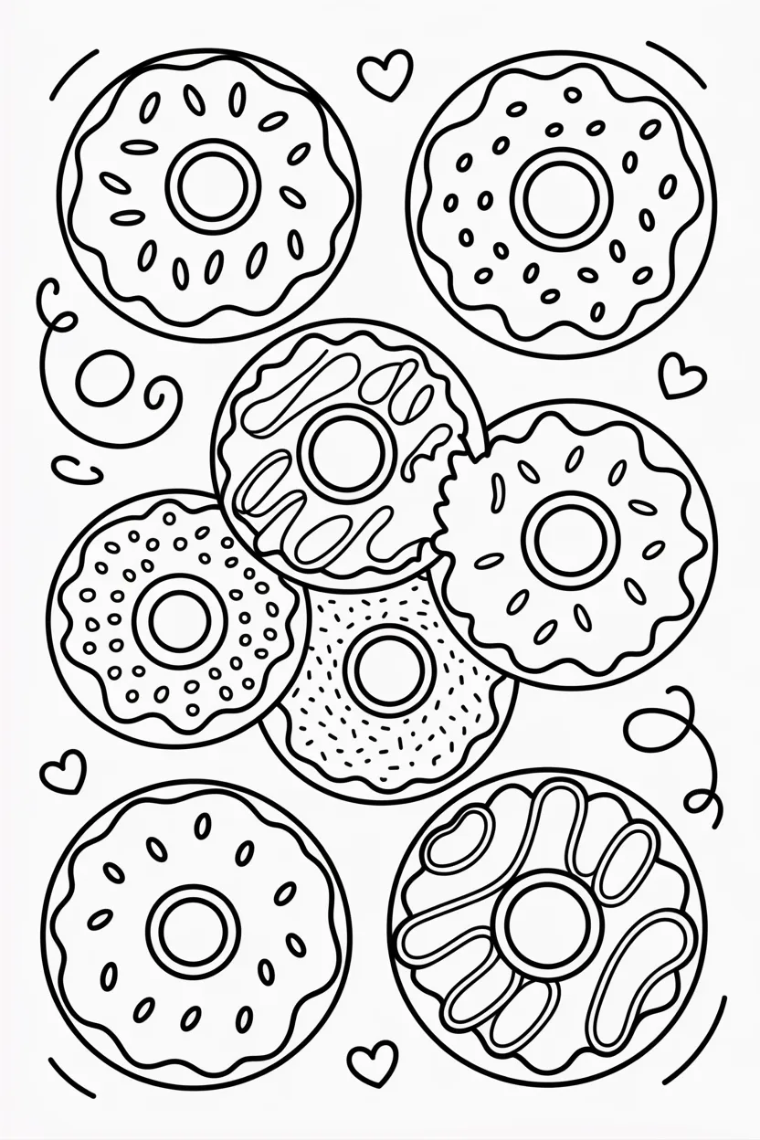 Donuts coloring pages free printable