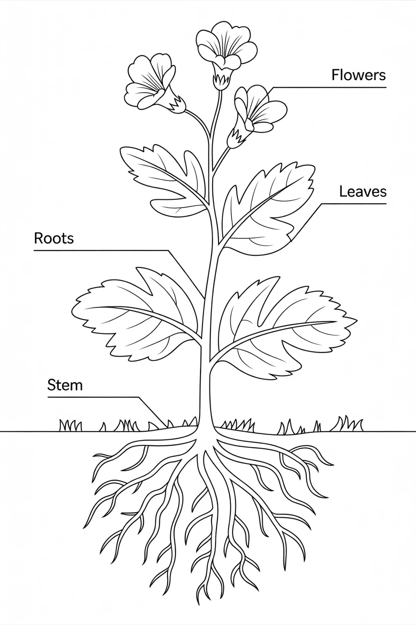 Parts of a plant coloring pagesfree printable