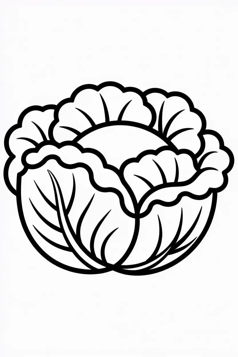 5 Cabbage coloring pages free printable