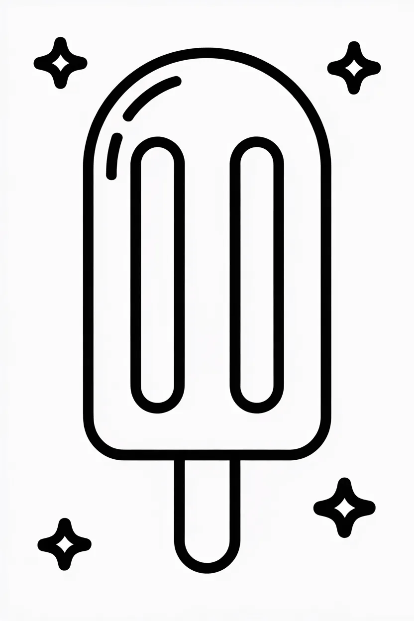 5 Popsicles coloring pages free printable