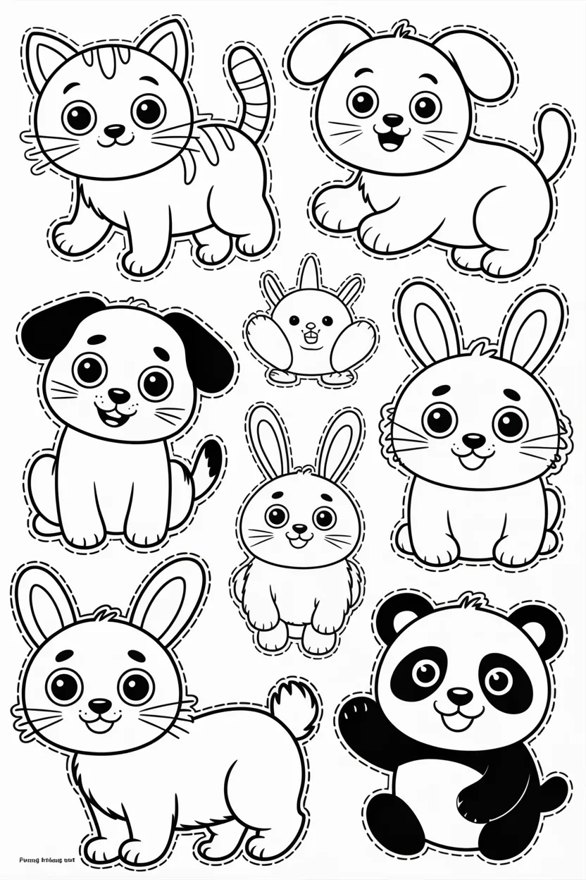 Cute Animal Doodles Coloring Pages Free Printable