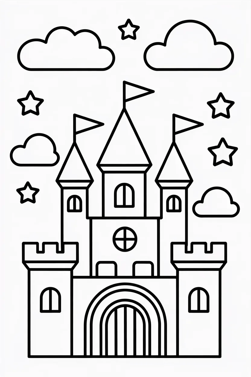 5 Princess Castle coloring pages free printable
