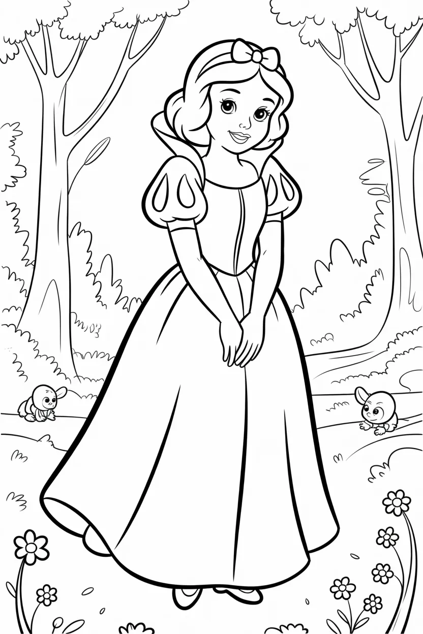 4 Snow white coloring pages free printable