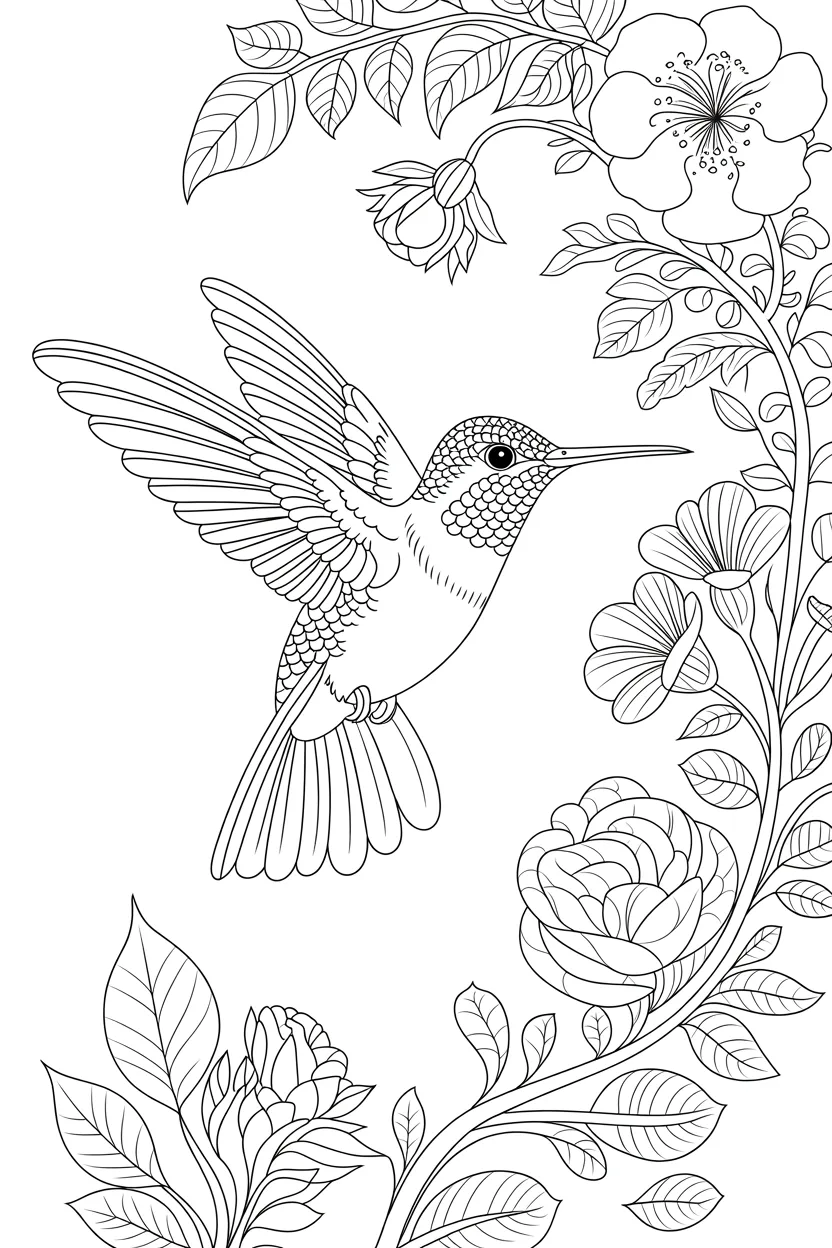 beautiful hummingbird coloring pages free printable