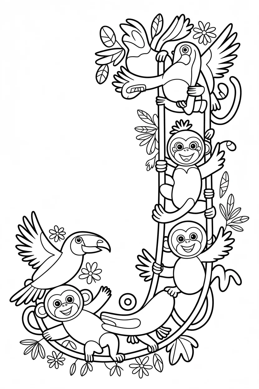 alphabet letter J coloring pages free printable
