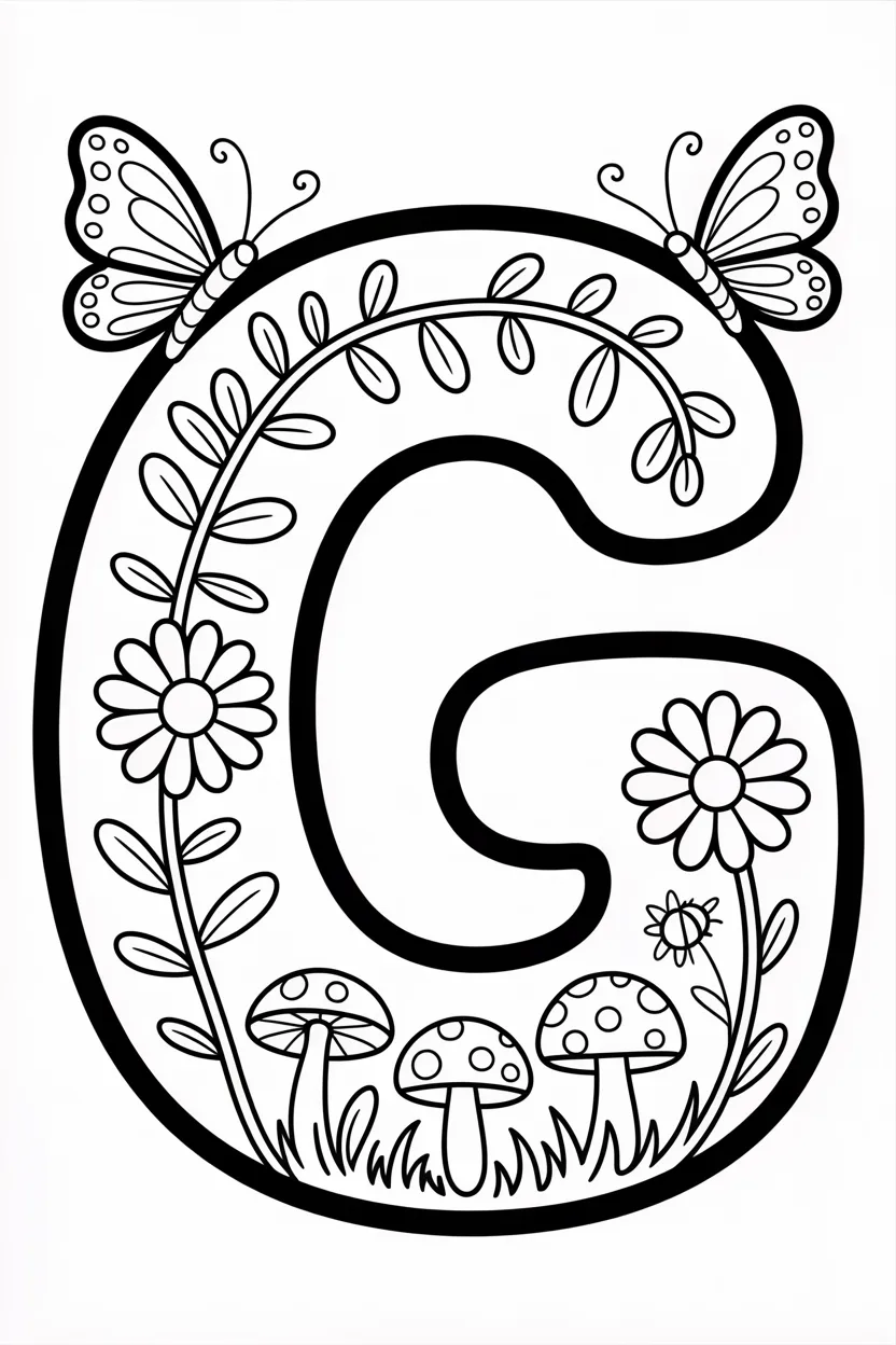 alphabet letter g coloring pages free printable